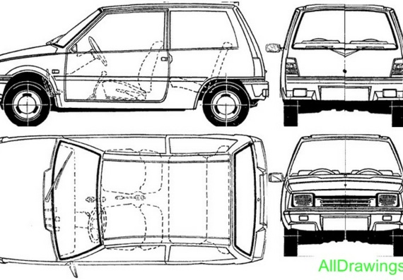 VAZ-1111 Car drawings (figures)